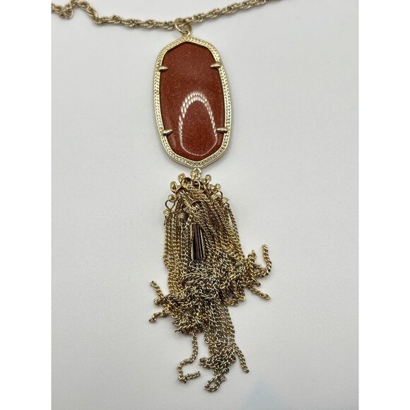 Kendra Scott Goldstone Pendant Necklace With Tassel & Chain - Picture 2 of 6